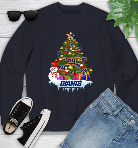 New York Giants Merry Christmas NFL Football Sports Youth Sweatshirt 3
