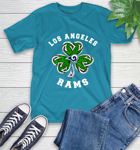 NFL Los Angeles Rams Three Leaf Clover St Patrick's Day Football Sports T-Shirt 9