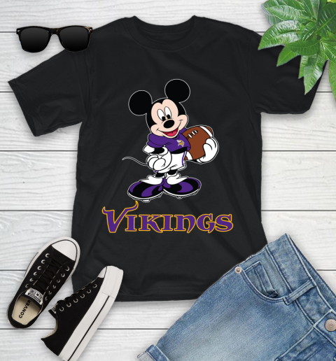 NFL Football Minnesota Vikings Cheerful Mickey Mouse Shirt Youth T-Shirt