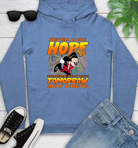 Chicago Blackhawks NHL Hockey ootball Mickey Disney Never Lose Hope Youth Hoodie 13