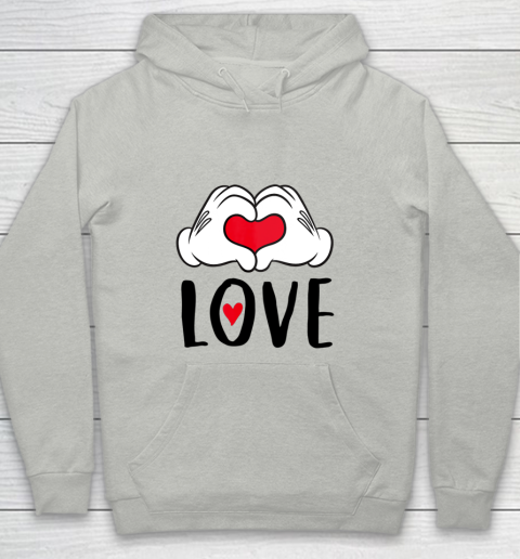 Disney Mickey and Minnie Mouse Heart Hands Love Youth Hoodie