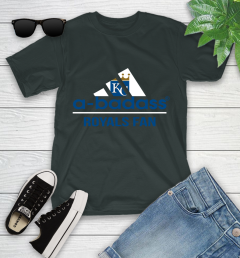 MLB A Badass Kansas City Royals Fan Adidas Baseball Sports Youth T-Shirt 6