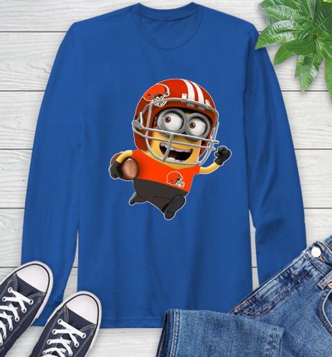 NFL Cleveland Browns Minions Disney Football Sports Long Sleeve T-Shirt 9