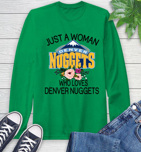 NBA Just A Woman Who Loves Denver Nuggets Basketball Sports Long Sleeve T-Shirt 5