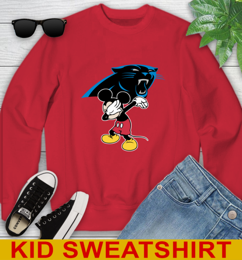 Carolina Panthers NFL Football Dabbing Mickey Disney Sports Youth Sweatshirt 8