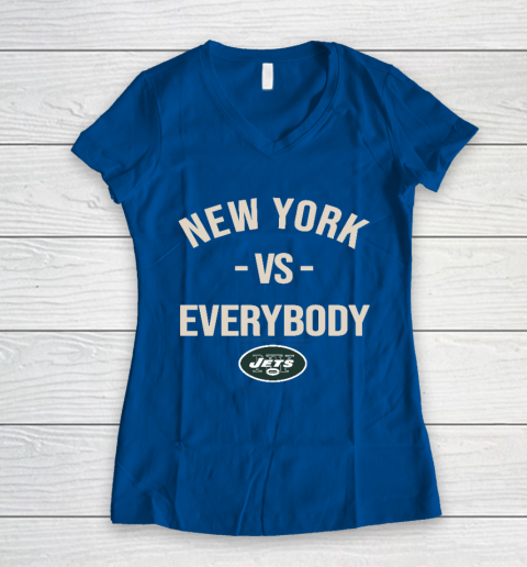 New York Jets Vs Everybody Women's V-Neck T-Shirt 7