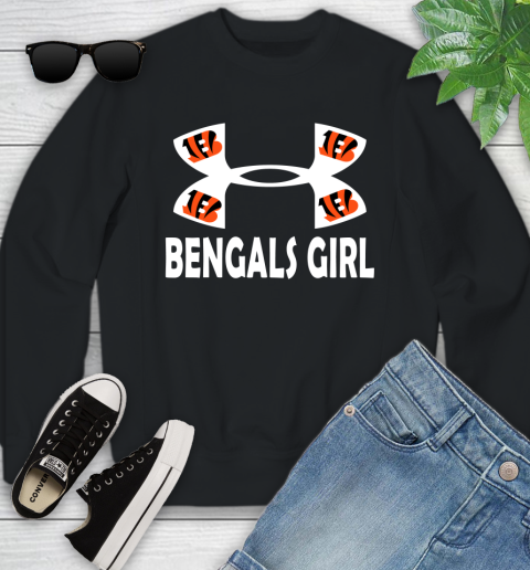 NFL Cincinnati Bengals Girl Under Armour Football Sports Youth Sweatshirt
