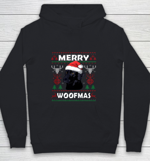 Merry Woofmas Black Lab Christmas Dog Lover Xmas Gift Youth Hoodie