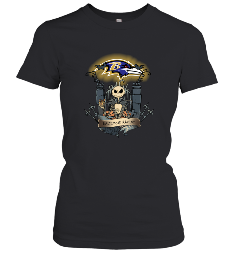 Baltimore Ravens Jack Skellington This Is Halloween NFL Women's T-Shirt