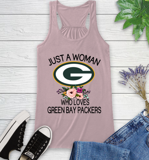 NFL Just A Woman Who Loves Green Bay Packers Football Sports Racerback Tank 5