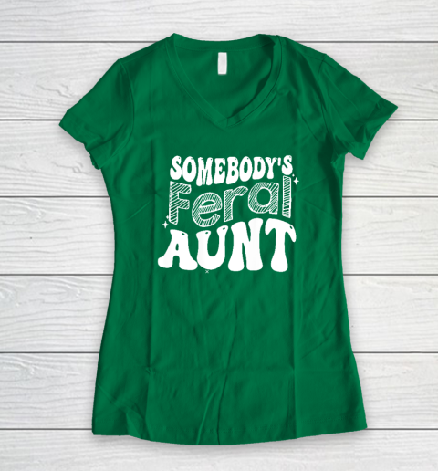 Somebody's Feral Aunt Women's V-Neck T-Shirt - Image 4