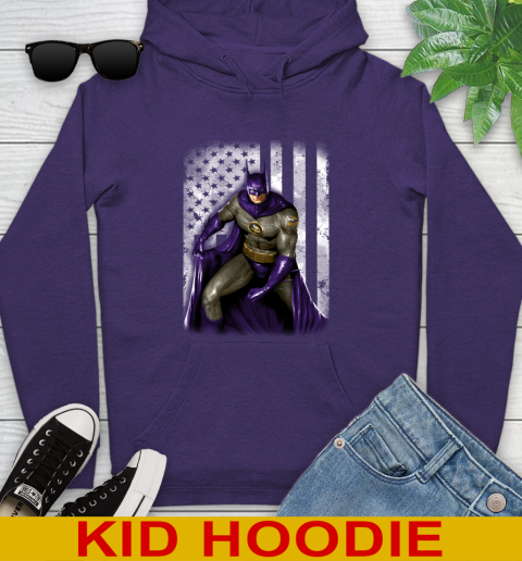 Minnesota Vikings NFL Football Batman DC American Flag Shirt Youth Hoodie 5