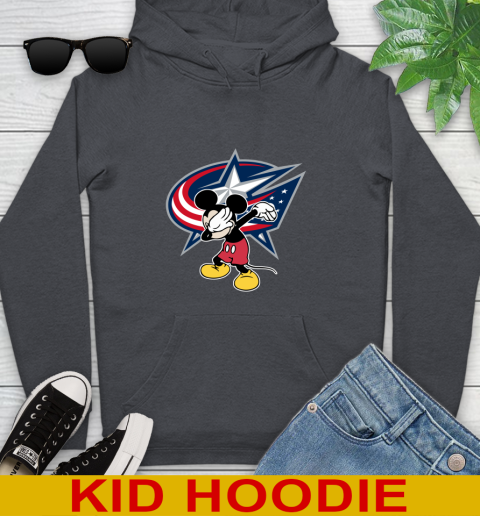 Columbus Blue Jackets NHL Hockey Dabbing Mickey Disney Sports Youth Hoodie 9