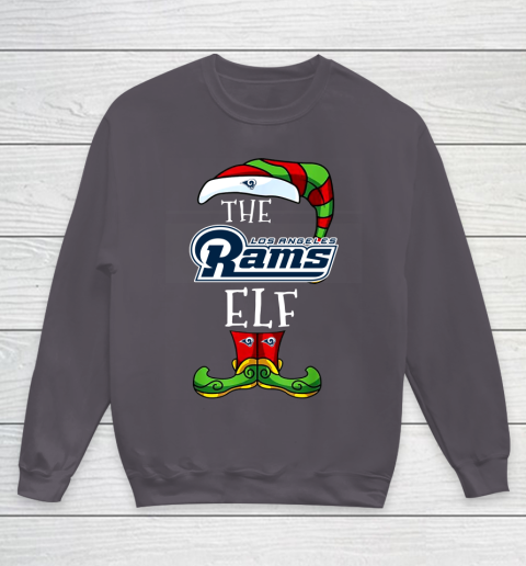 Los Angeles Rams Christmas ELF Funny NFL Youth Sweatshirt 5
