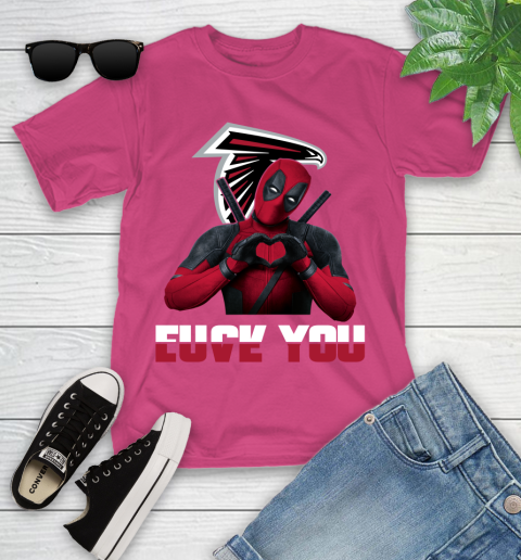 NHL Atlanta Falcons Deadpool Love You Fuck You Football Sports Youth T-Shirt 11