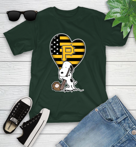 Pittsburgh Pirates MLB Baseball The Peanuts Movie Adorable Snoopy Youth T-Shirt 5