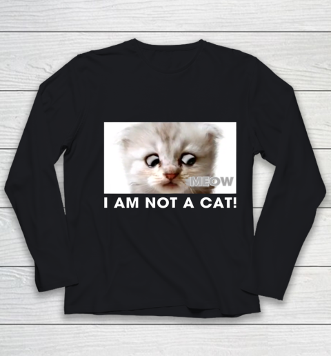 I am not a cat shirt funny video zoom call cat Youth Long Sleeve