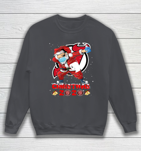 New Jersey Devils Funny Santa Claus Dabbing Christmas 2020 NHL Sweatshirt 4