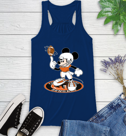 NFL Football Cincinnati Bengals Cheerful Mickey Disney Shirt Racerback Tank 8