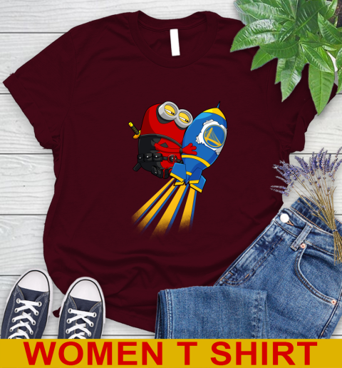 NBA Basketball Golden State Warriors Deadpool Minion Marvel Shirt Women's T-Shirt 6
