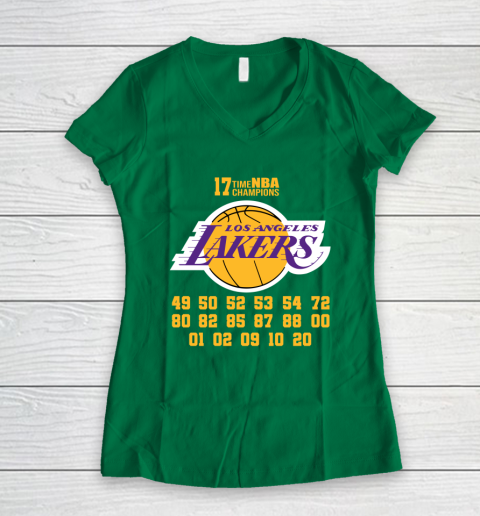 Los Angeles Lakers Finals Champions 17 Time Nba Champions Women's V-Neck T-Shirt 3