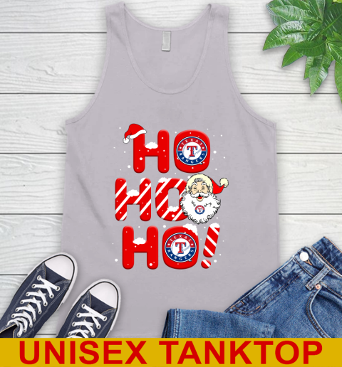 Texas Rangers MLB Baseball Ho Ho Ho Santa Claus Merry Christmas Shirt Tank Top 3