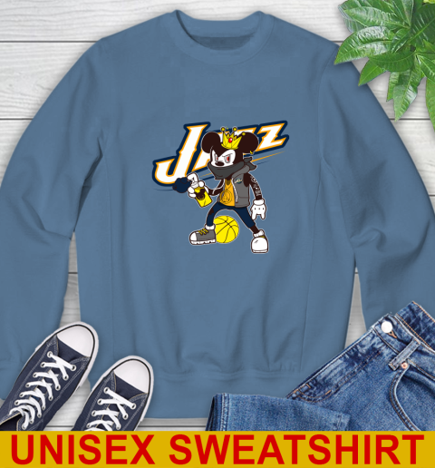 Utah Jazz NBA Basketball Mickey Peace Sign Sports Sweatshirt 8