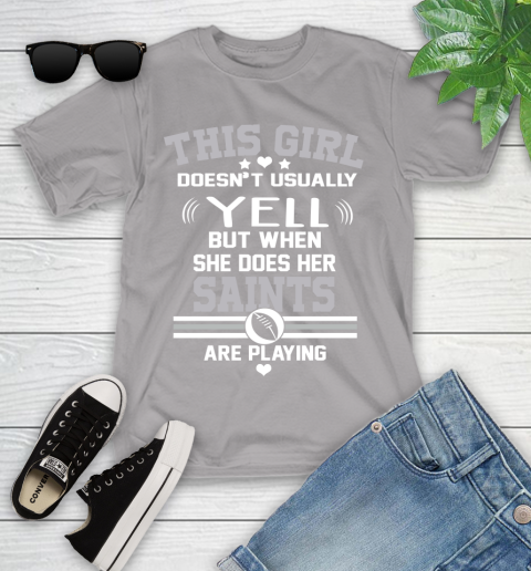 New Orleans Saints NFL Football I Yell When My Team Is Playing Youth T-Shirt 4