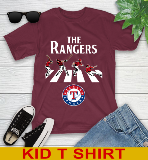 MLB Baseball Texas Rangers The Beatles Rock Band Shirt Youth T-Shirt 5