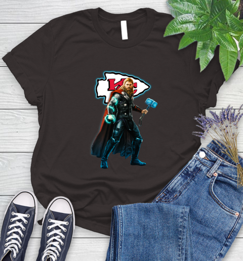 NFL Thor Avengers Endgame Football Kansas City Chiefs Women's T-Shirt 8