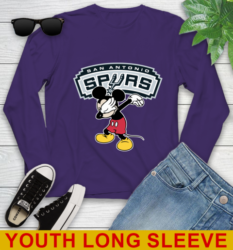 San Antonio Spurs NBA Basketball Dabbing Mickey Disney Sports Youth Long Sleeve 5