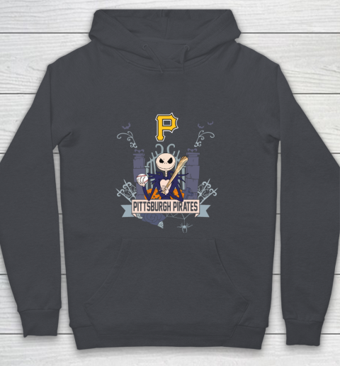 MLB Pittsburgh Pirates Baseball Jack Skellington Halloween Youth Hoodie 5