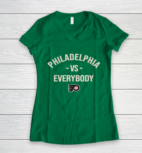 Philadelphia Flyers Vs Everybody Women's V-Neck T-Shirt 3