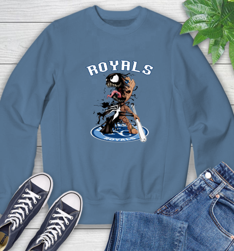 MLB Kansas City Royals Baseball Venom Groot Guardians Of The Galaxy Sweatshirt 7
