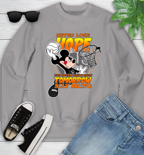 Brooklyn Nets NBA Basketball Mickey Disney Never Lose Hope Youth Sweatshirt 3