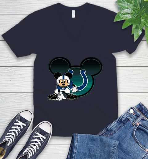 NFL Indianapolis Colts Mickey Mouse Disney Football T Shirt V-Neck T-Shirt 3