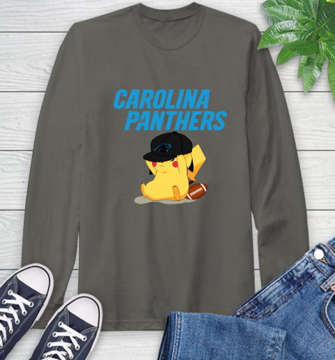 NFL Pikachu Football Sports Carolina Panthers Long Sleeve T-Shirt 8