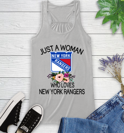 NHL Just A Woman Who Loves New York Rangers Hockey Sports Racerback Tank