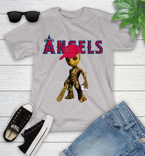 MLB Los Angeles Angels Groot Guardians Of The Galaxy Baseball Youth T-Shirt 12