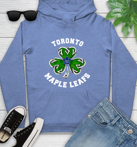 NHL Toronto Maple Leafs Three Leaf Clover St Patrick's Day Hockey Sports Youth Hoodie 13