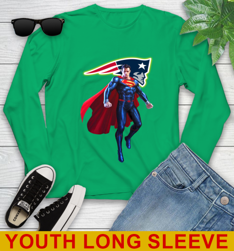 NFL Superman DC Sports Football New England Patriots Youth Long Sleeve 7