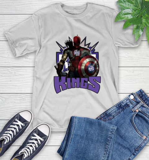 Sacramento Kings NBA Basketball Captain America Thor Spider Man Hawkeye Avengers T-Shirt