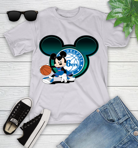 NBA Philadelphia 76ers Mickey Mouse Disney Basketball Youth T-Shirt 16