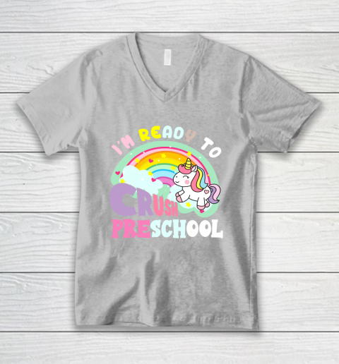 Back to school shirt ready to crush preschool unicorn V-Neck T-Shirt 11