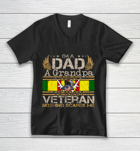 Vietnam War Veteran U S Army Retired Soldier Gift Mom Dad V-Neck T-Shirt