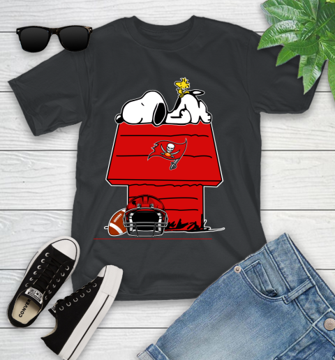 Tampa Bay Buccaneers NFL Football Snoopy Woodstock The Peanuts Movie Youth T-Shirt 2