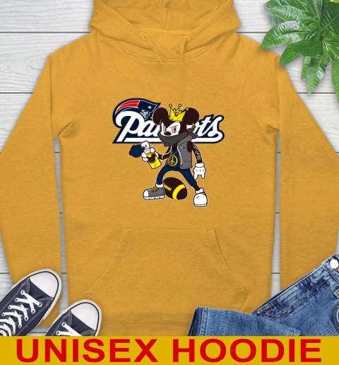 New England Patriots NFL Football Mickey Peace Sign Sports Hoodie 3