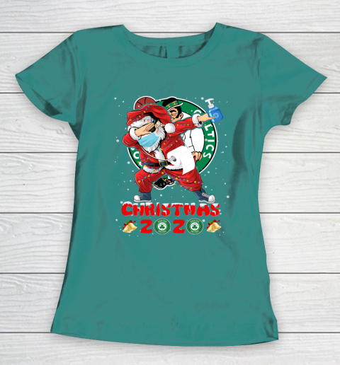 Boston Celtics Funny Santa Claus Dabbing Christmas 2020 NBA Women's T-Shirt 10