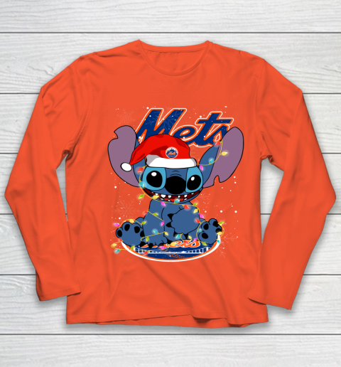 New York Mets MLB noel stitch Baseball Christmas Youth Long Sleeve 2