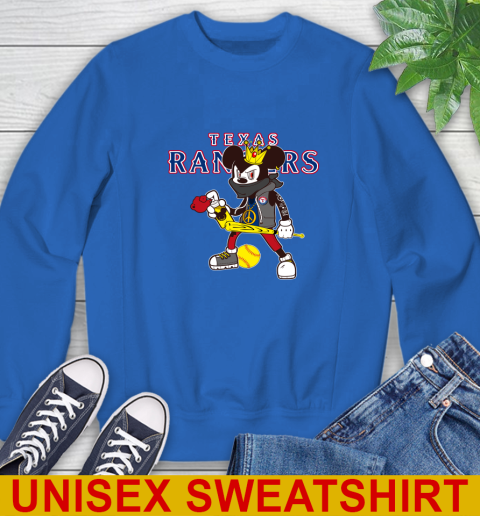 Texas Rangers MLB Baseball Mickey Peace Sign Sports Sweatshirt 9